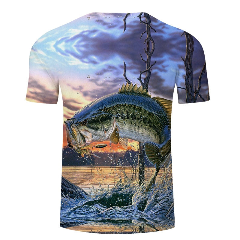 New men leisure 3d printing t shirt, funny fish printed men and women tshirt Hip hop T-shirt Harajuku Asian