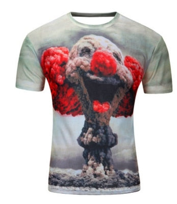 Print Short sleeved Tees Men Black And White Vertigo Hypnotic colorful Printing 3D T shirt