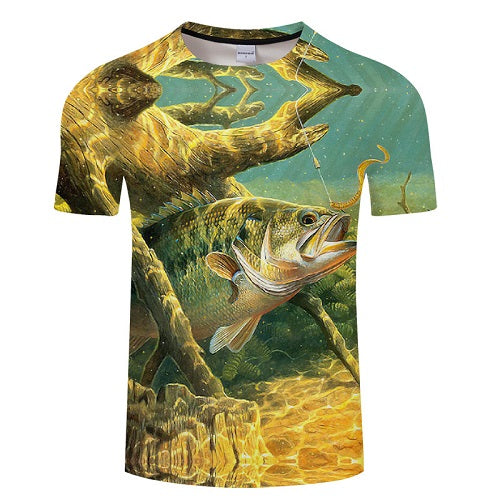 New men leisure 3d printing t shirt, funny fish printed men and women tshirt Hip hop T-shirt Harajuku Asian