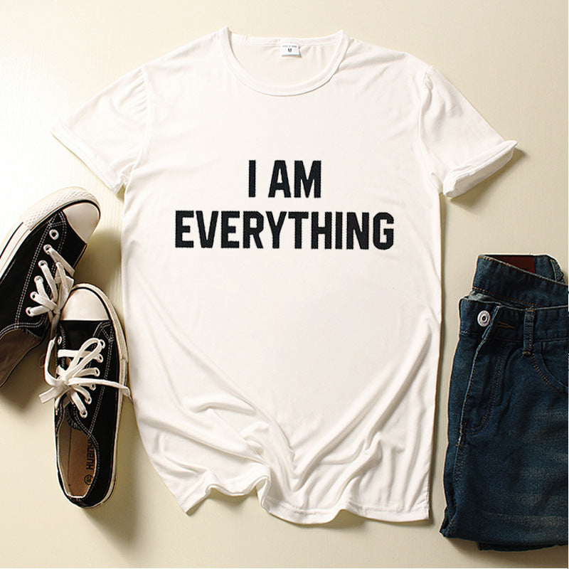 Couple T-Shirt I Have Everything I Need Letter Print Short Sleeve